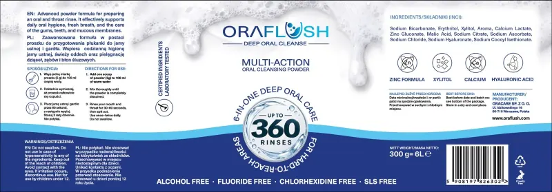 Etykieta ORAFLUSH Deep Oral Cleanse